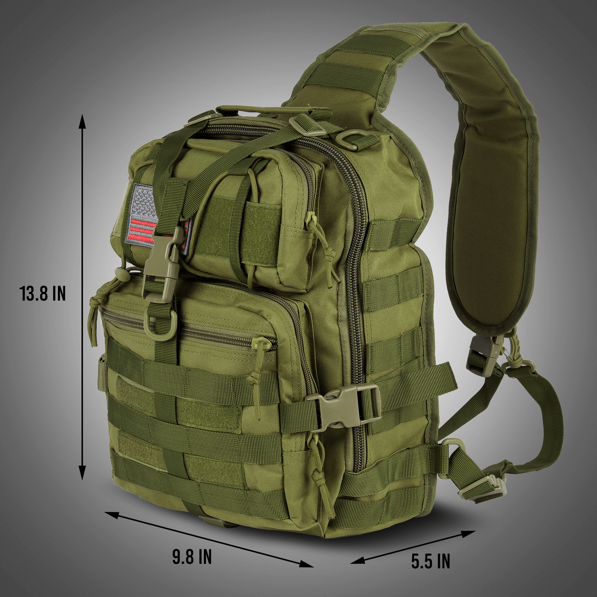 XGear Tactical 14L Range Sling Bag Backpack with Adjustable Strap-2