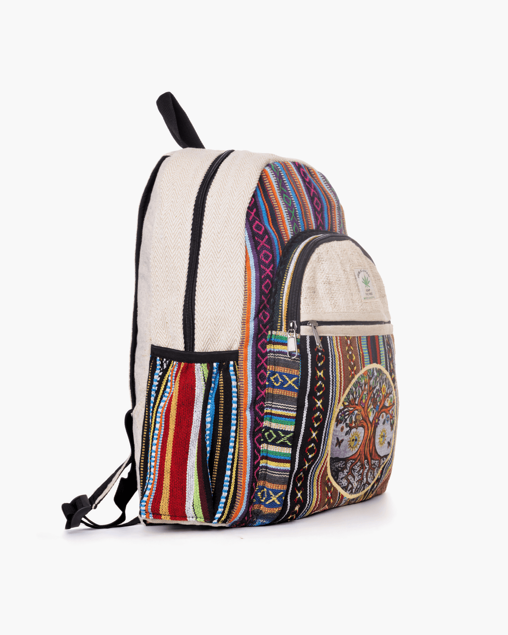 Handmade Cotton And Hemp Tree Of Life Backpack