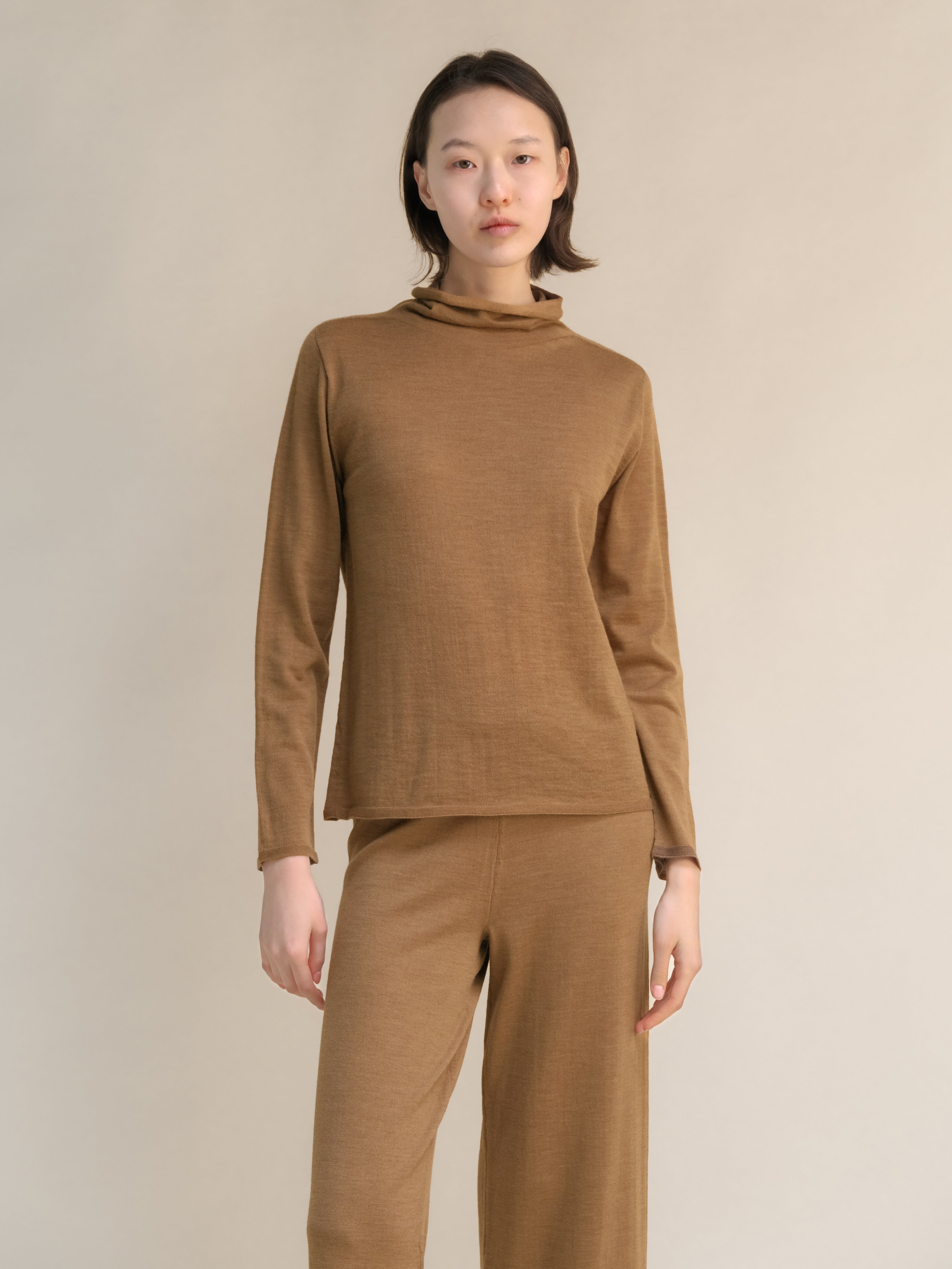 Merino Wool Relaxed Turtleneck Sweater