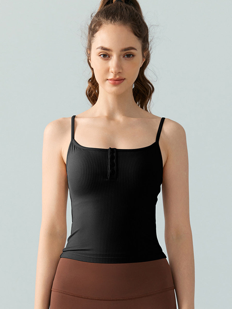 Elegant Back Yoga Top with Built-In Padding-6