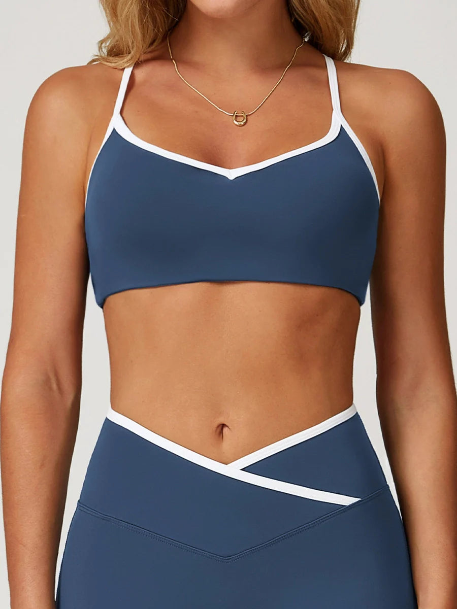 Pastel Colorblock Cut-Out Back Sports Bra-5