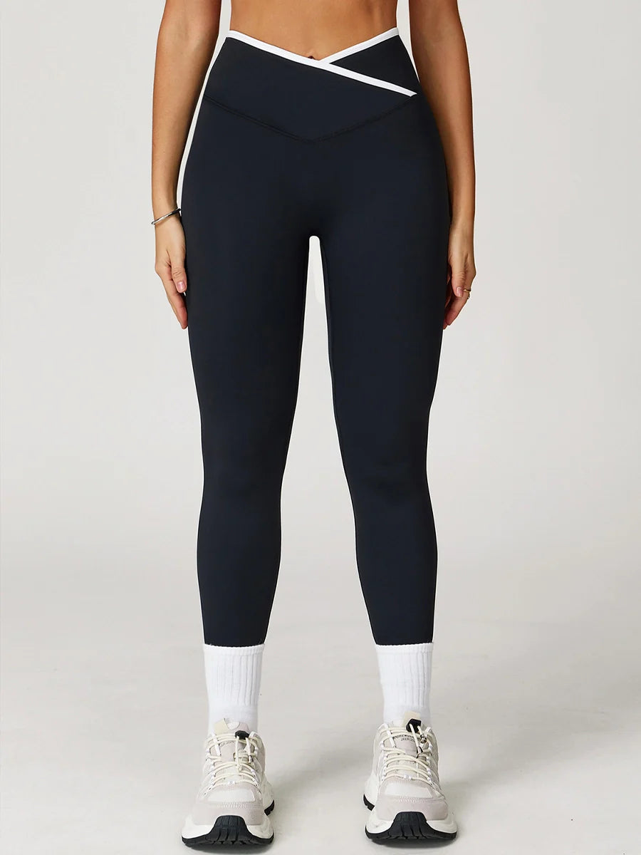 Pastel Colorblock Crossover Leggings-6