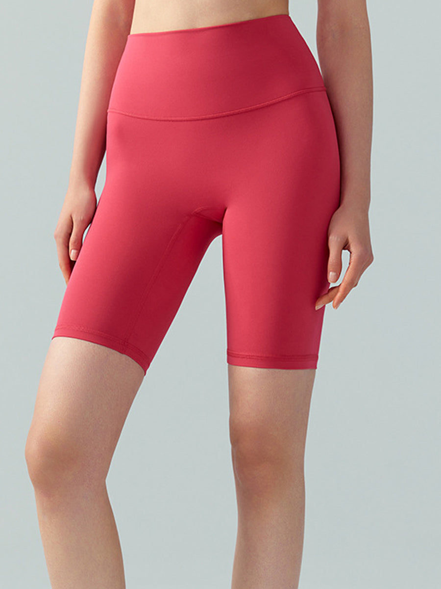 Lycra Bare-Fit High-Waist Peach-Butt Bike Shorts-0