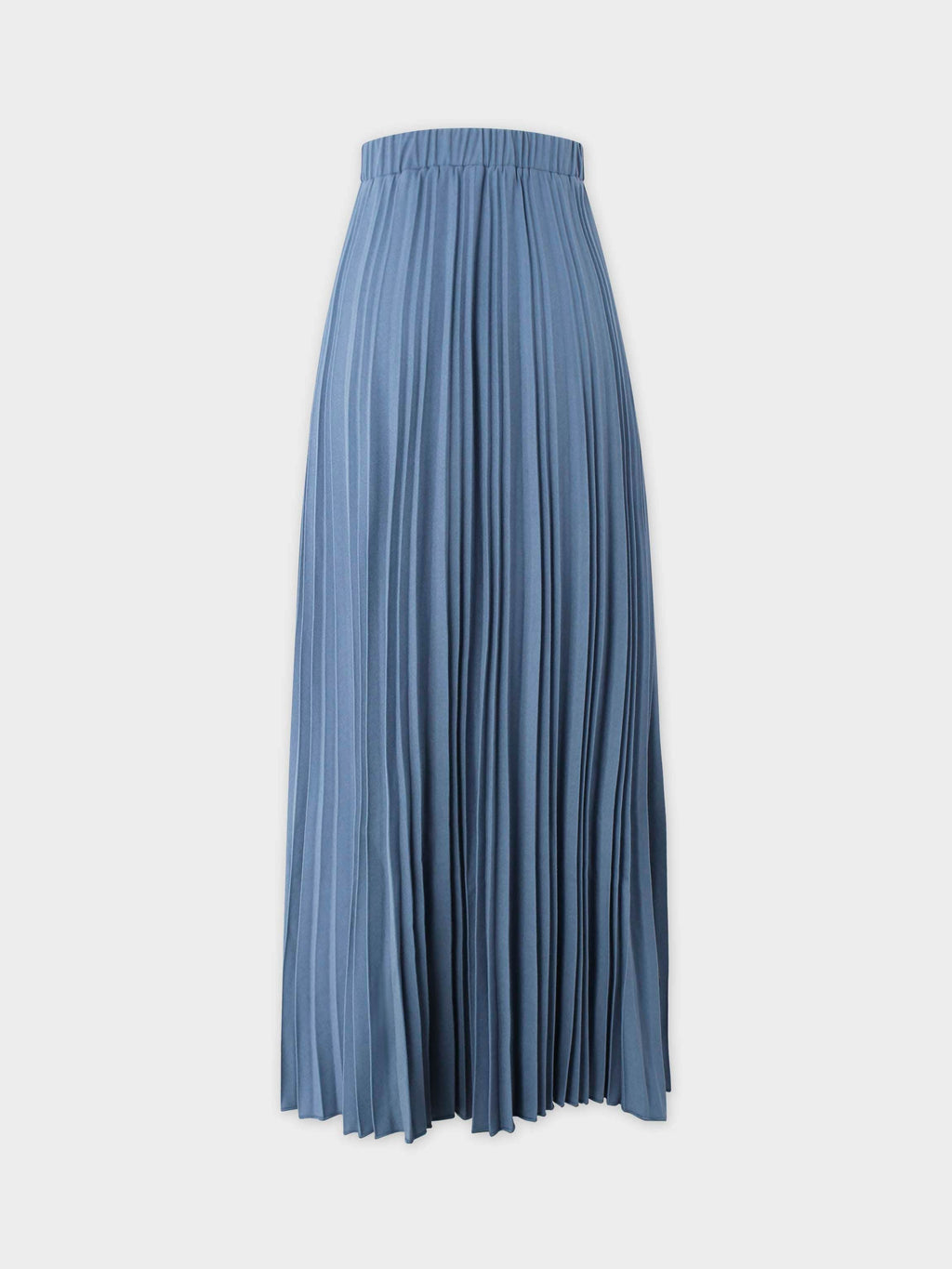 Blue pleated skirt on a light gray background