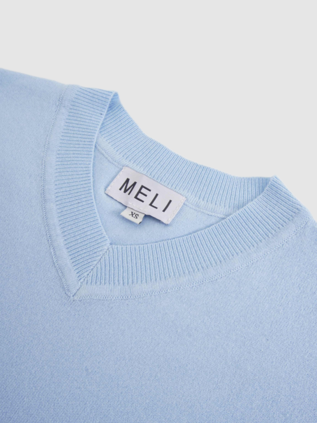 High V Lightweight Sweater-Baby Blue