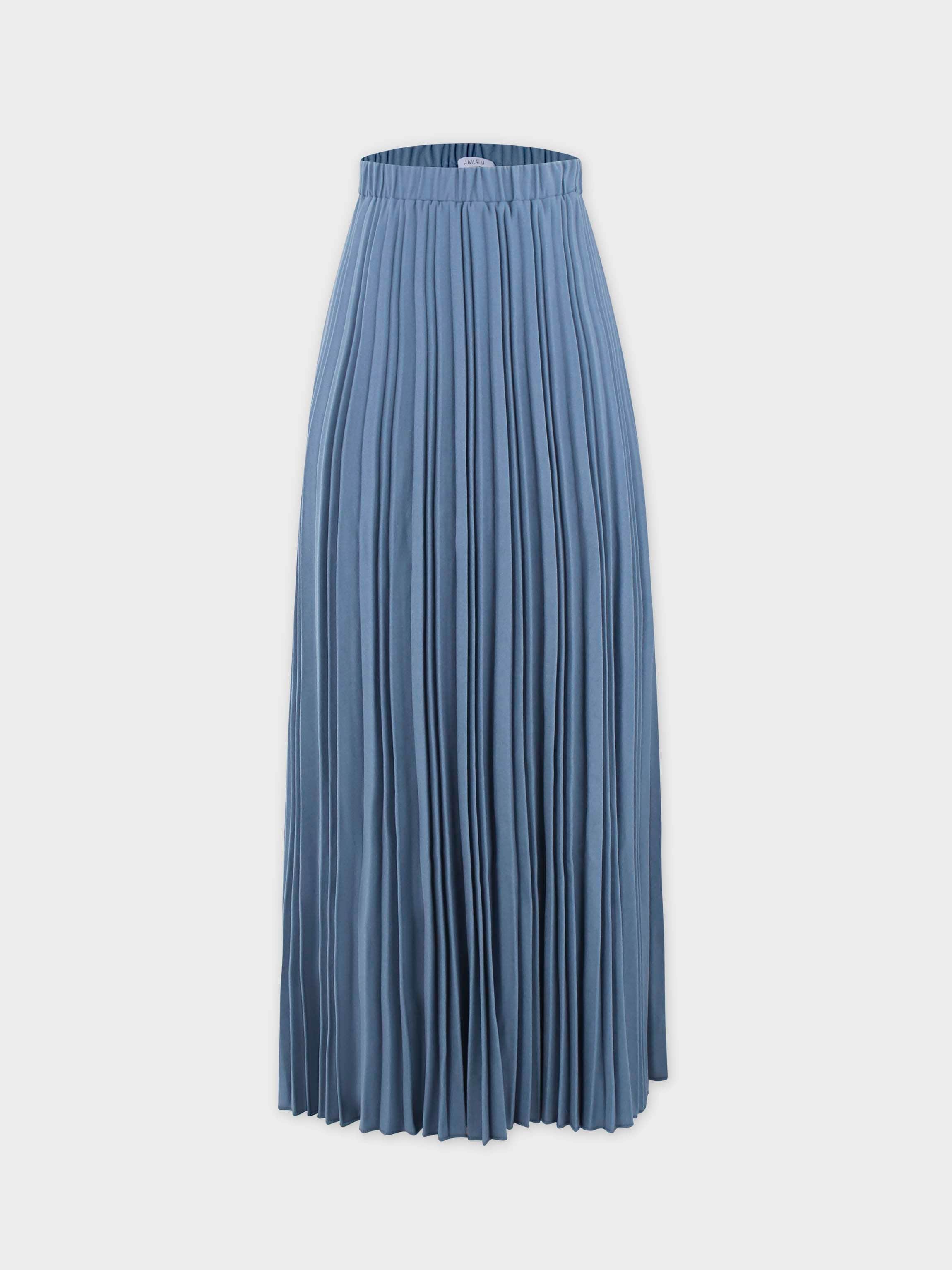 Blue pleated skirt on a white background