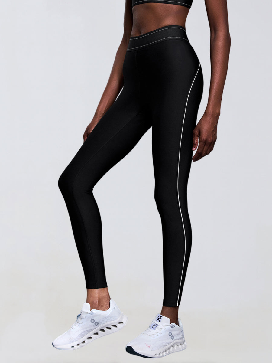 Contrast Waist Sculpt Leggings-1
