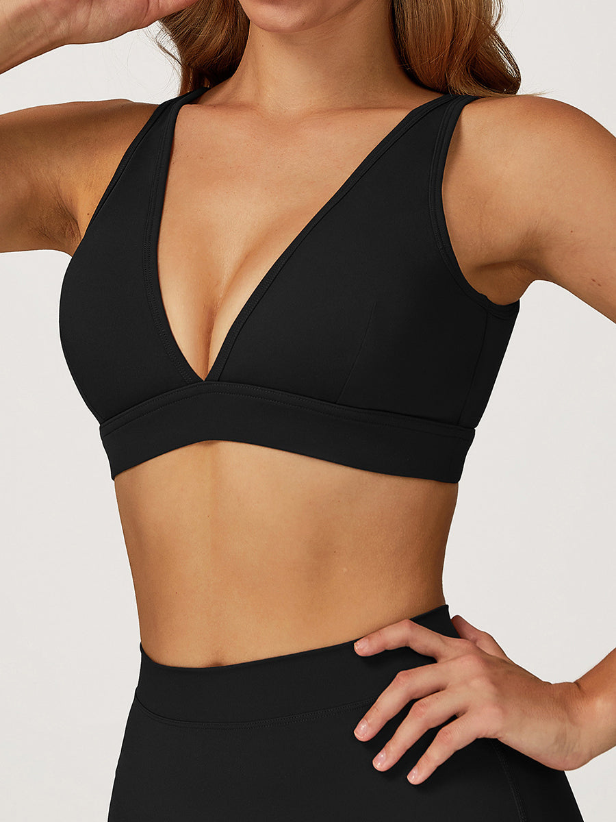 Sleek V-Neck Sports Bra-7