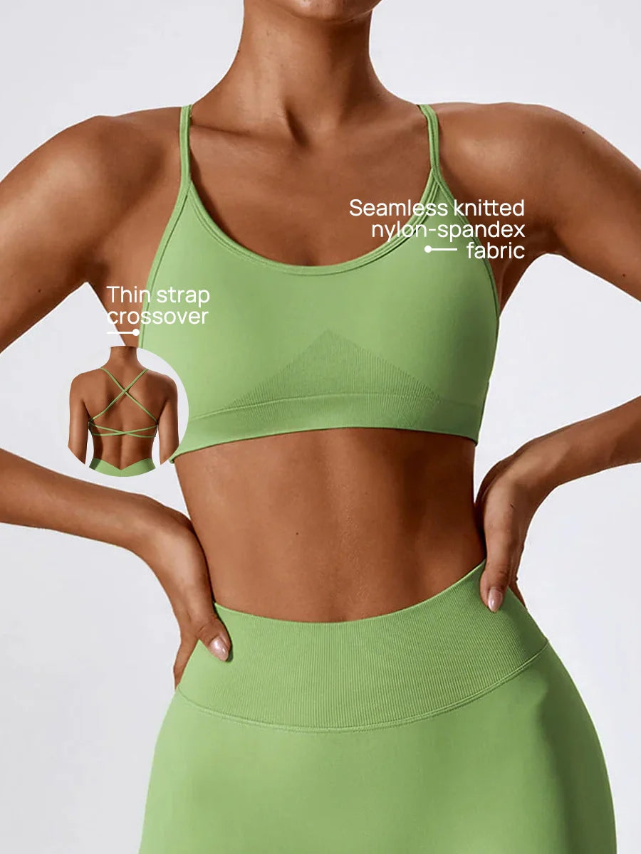 Crossback Strappy Sports Bra-1