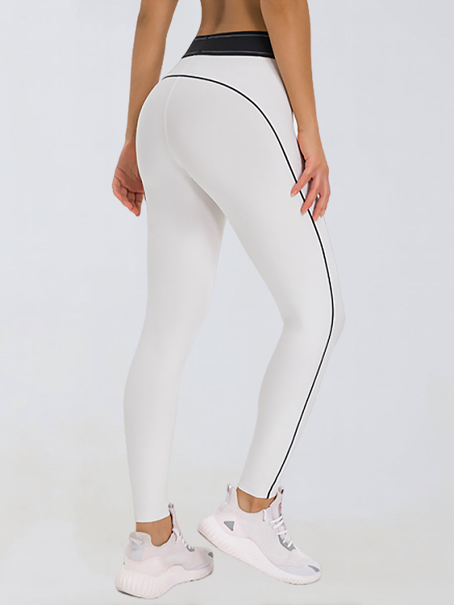 Contrast Waist Sculpt Leggings-4
