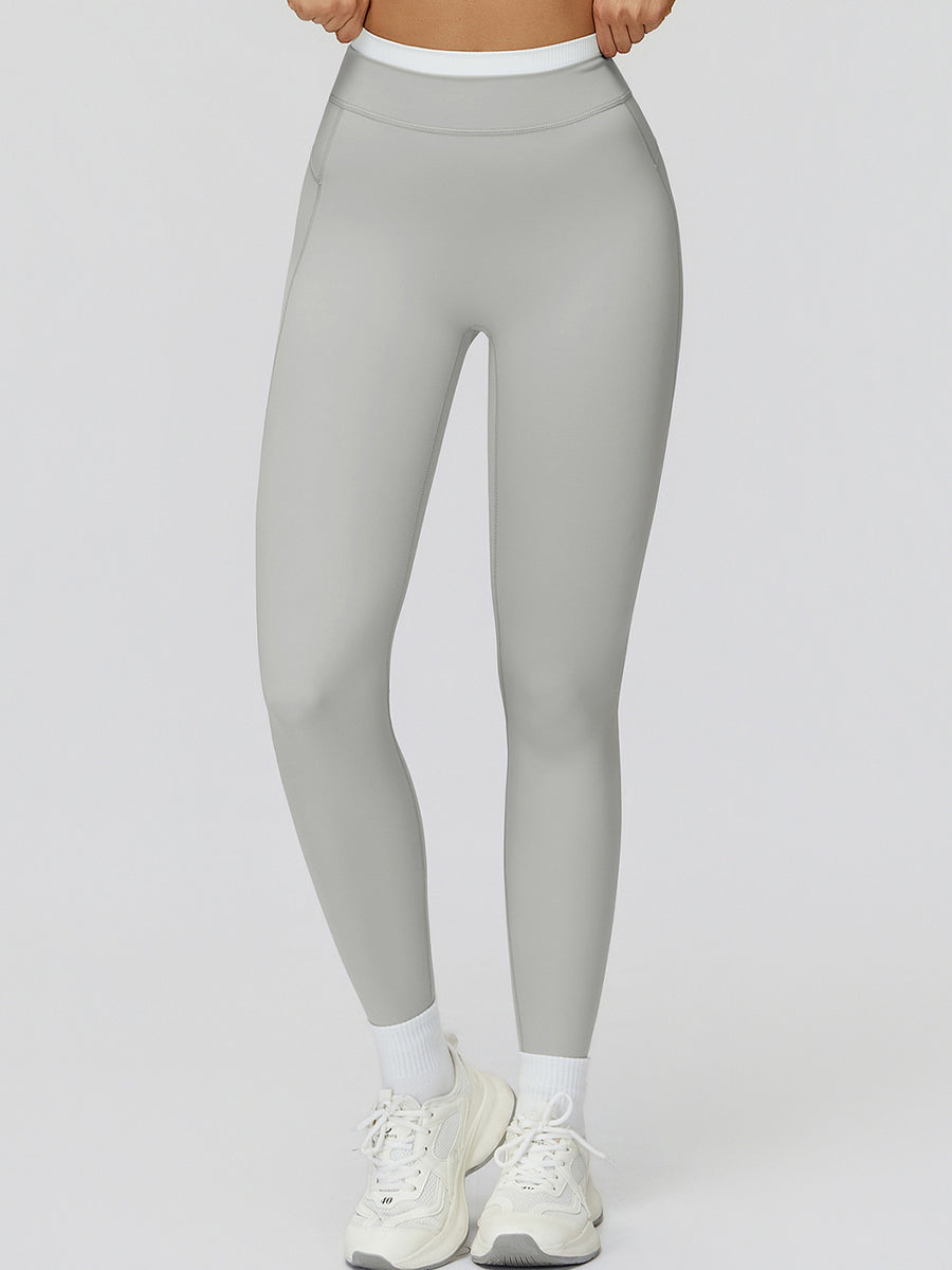 NakedFeel Contrast Ribbed Leggings-2