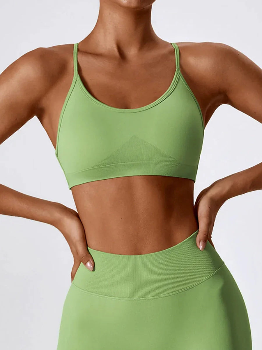 Crossback Strappy Sports Bra-0