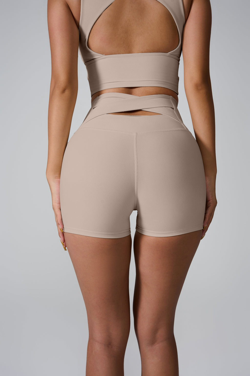 Cross-Back High-Waist Shorts-2