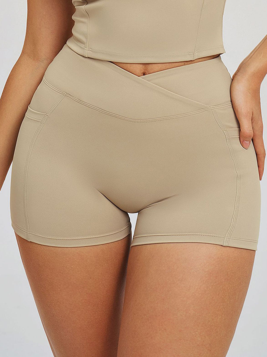 FlowLift Cross-Waist Flare Shorts-3