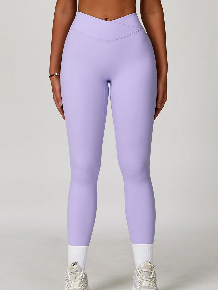 Power Petals Crossed High-Waist Leggings-0