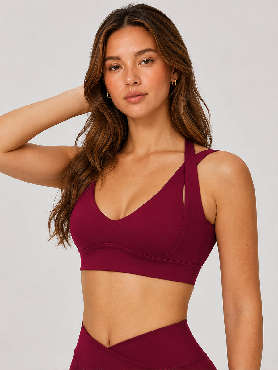 Sculpt Open-Back Yoga Sports Bra