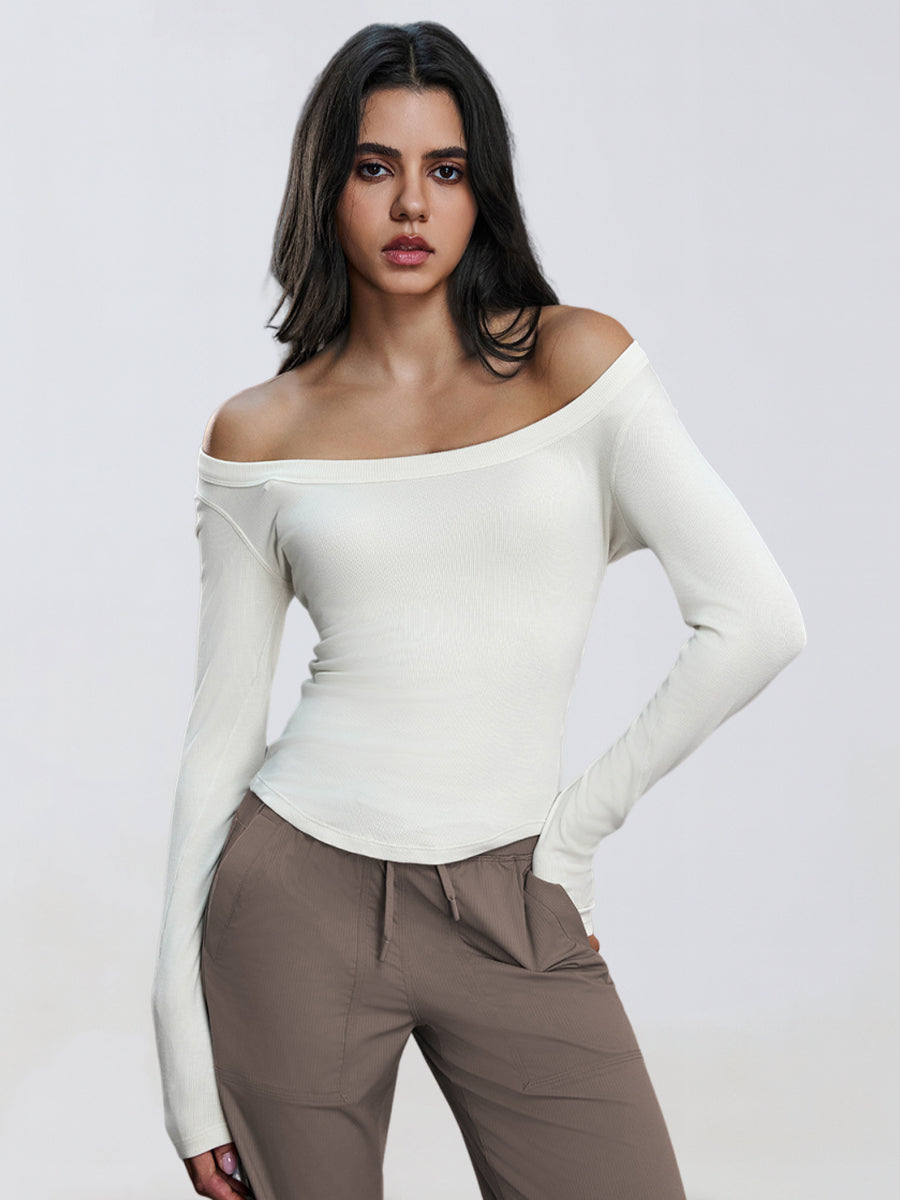 SoftModal Off-Shoulder Flow Top-0