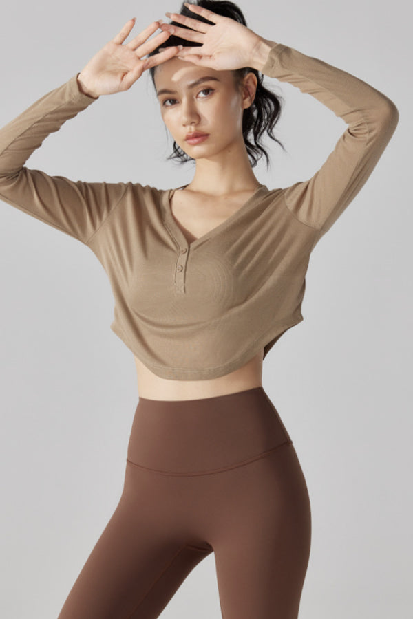 Cropped Long Sleeve Pullover-5