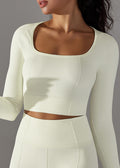 Textured Cropped Longsleeve-0