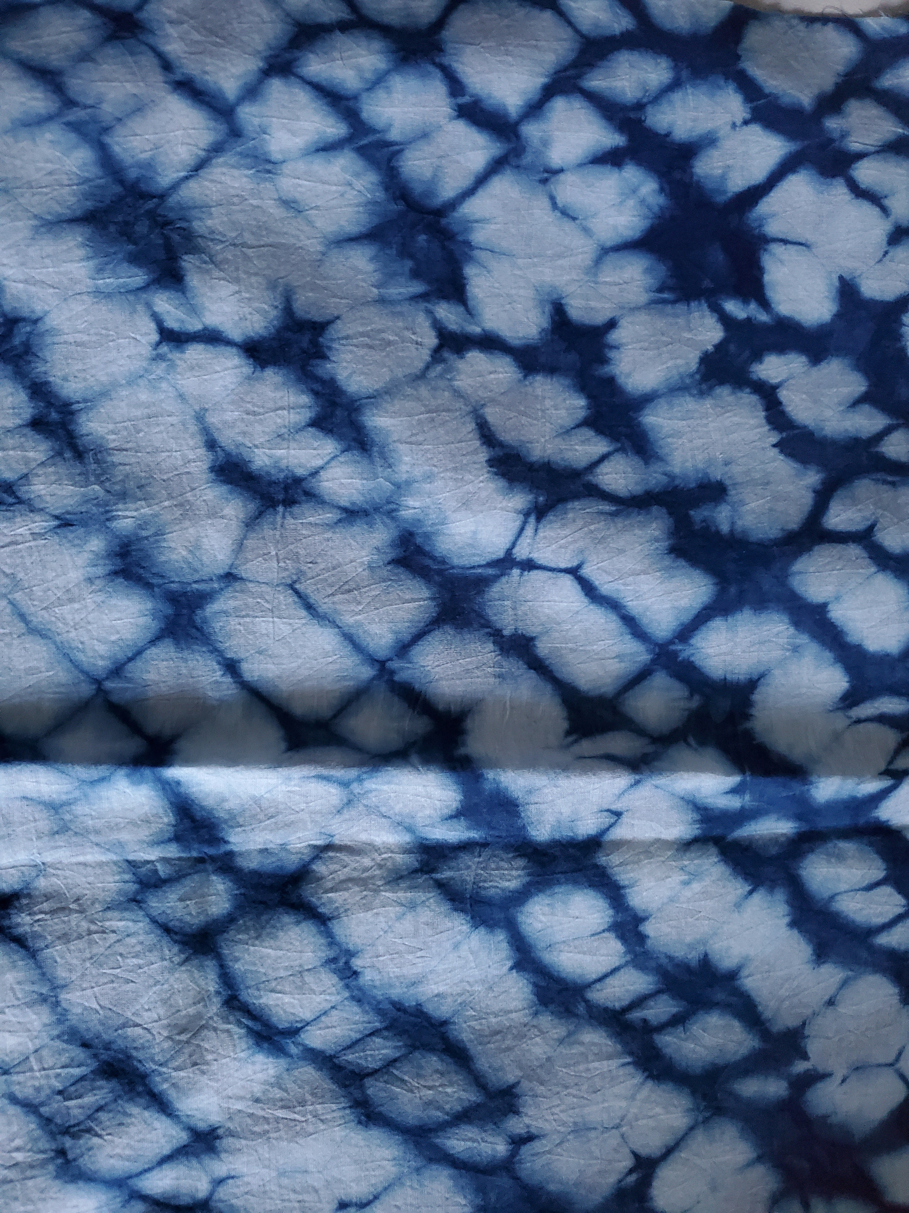 Indigo Dyed Hand Printed Cotton Fabric-6