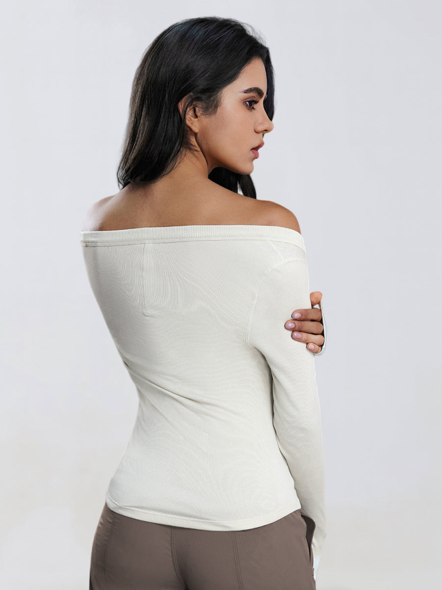 SoftModal Off-Shoulder Flow Top-1