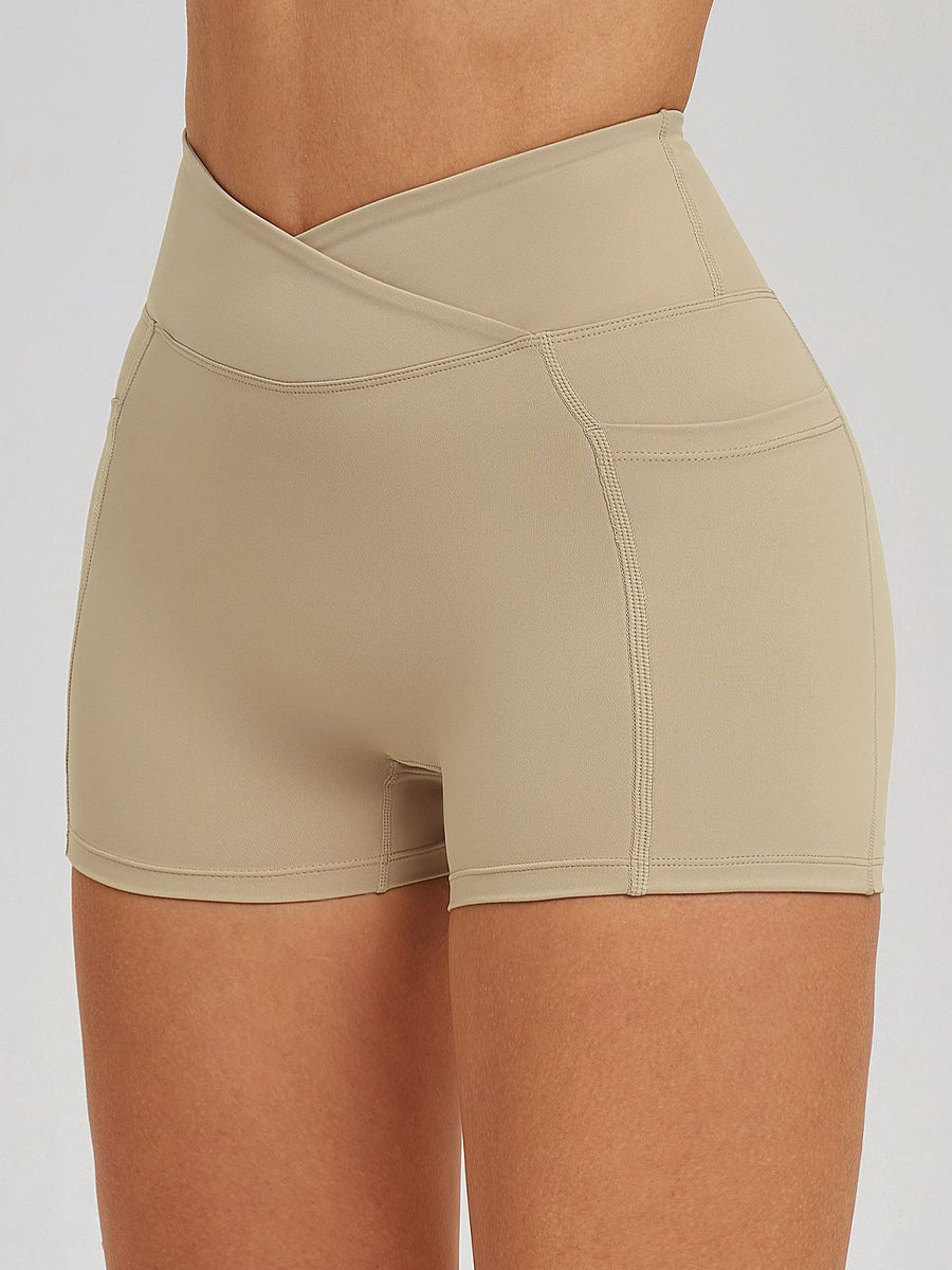 FlowLift Cross-Waist Flare Shorts-4