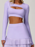 Power Petals Asym Long Sleeve Crop Top-2