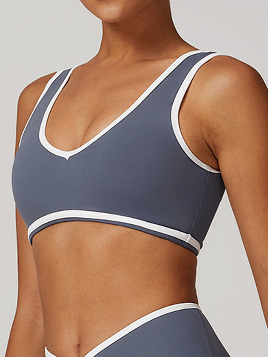 Colorblock Wide-Strap Sports Bra-4