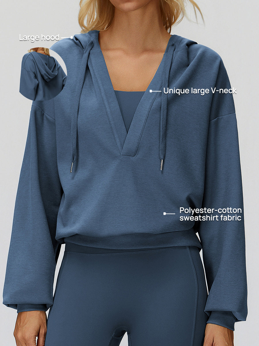 Oversized V-Neck Hoodie-1