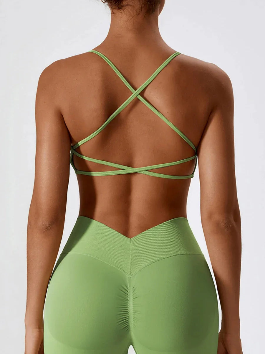 Crossback Strappy Sports Bra-3