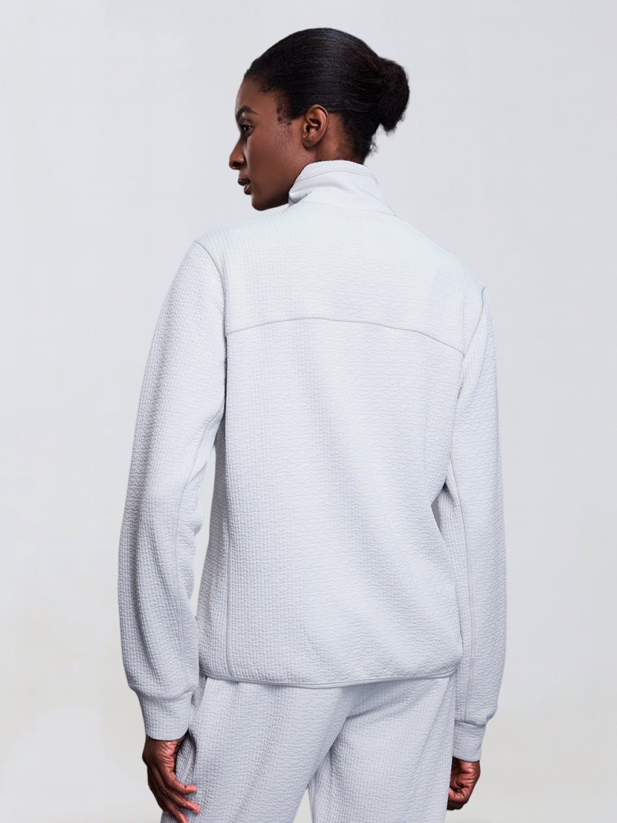 Waffle Stand-Neck Zip Jacket-4