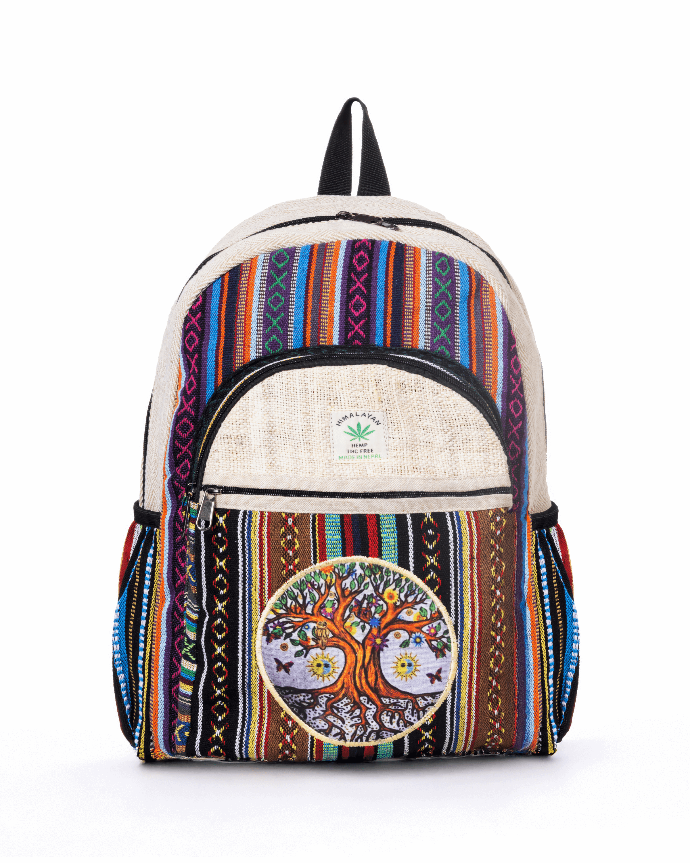 Handmade Cotton And Hemp Tree Of Life Backpack