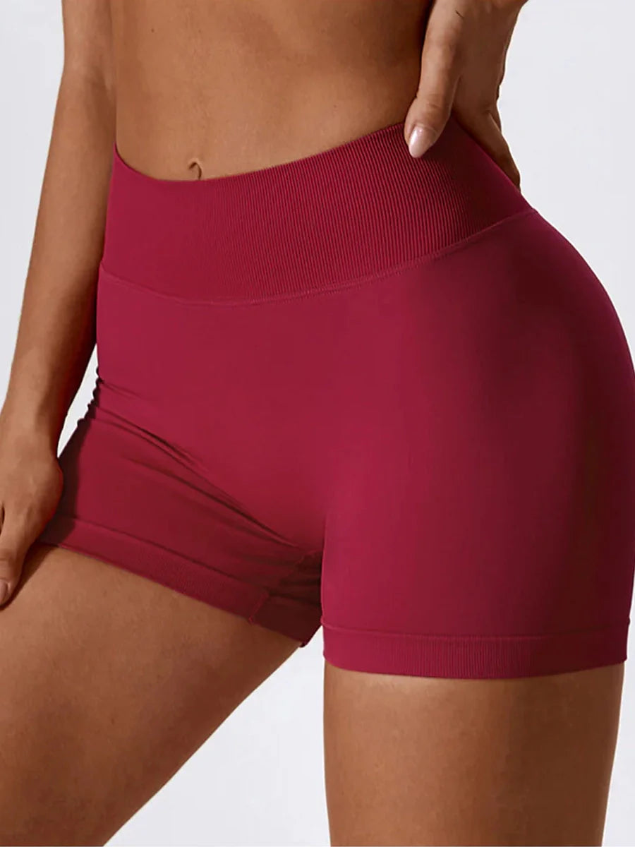 V-Back Scrunch Bum Shorts-3