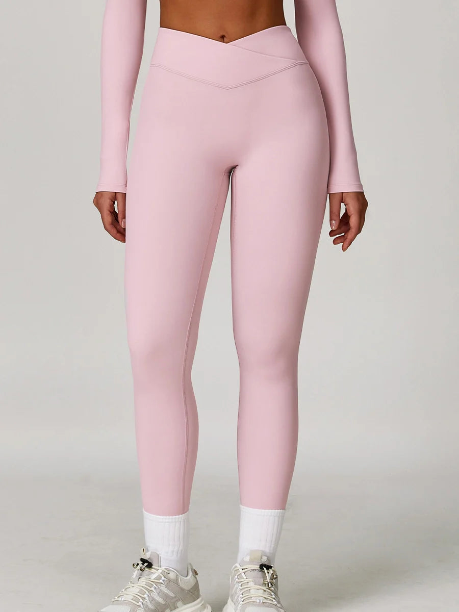 Power Petals Crossed High-Waist Leggings-3