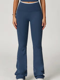 High-Rise Quick-Dry Active Pants in Muted Navy — front view