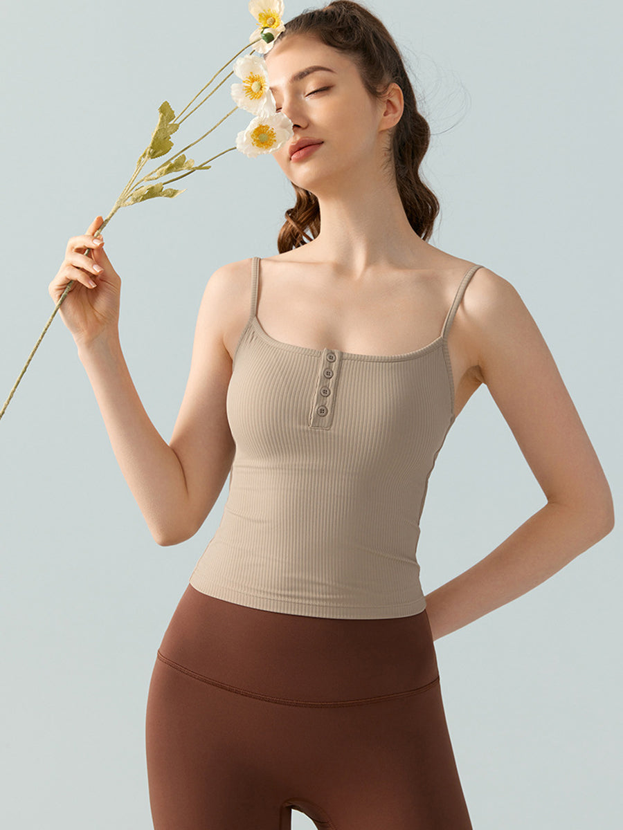 Elegant Back Yoga Top with Built-In Padding-3