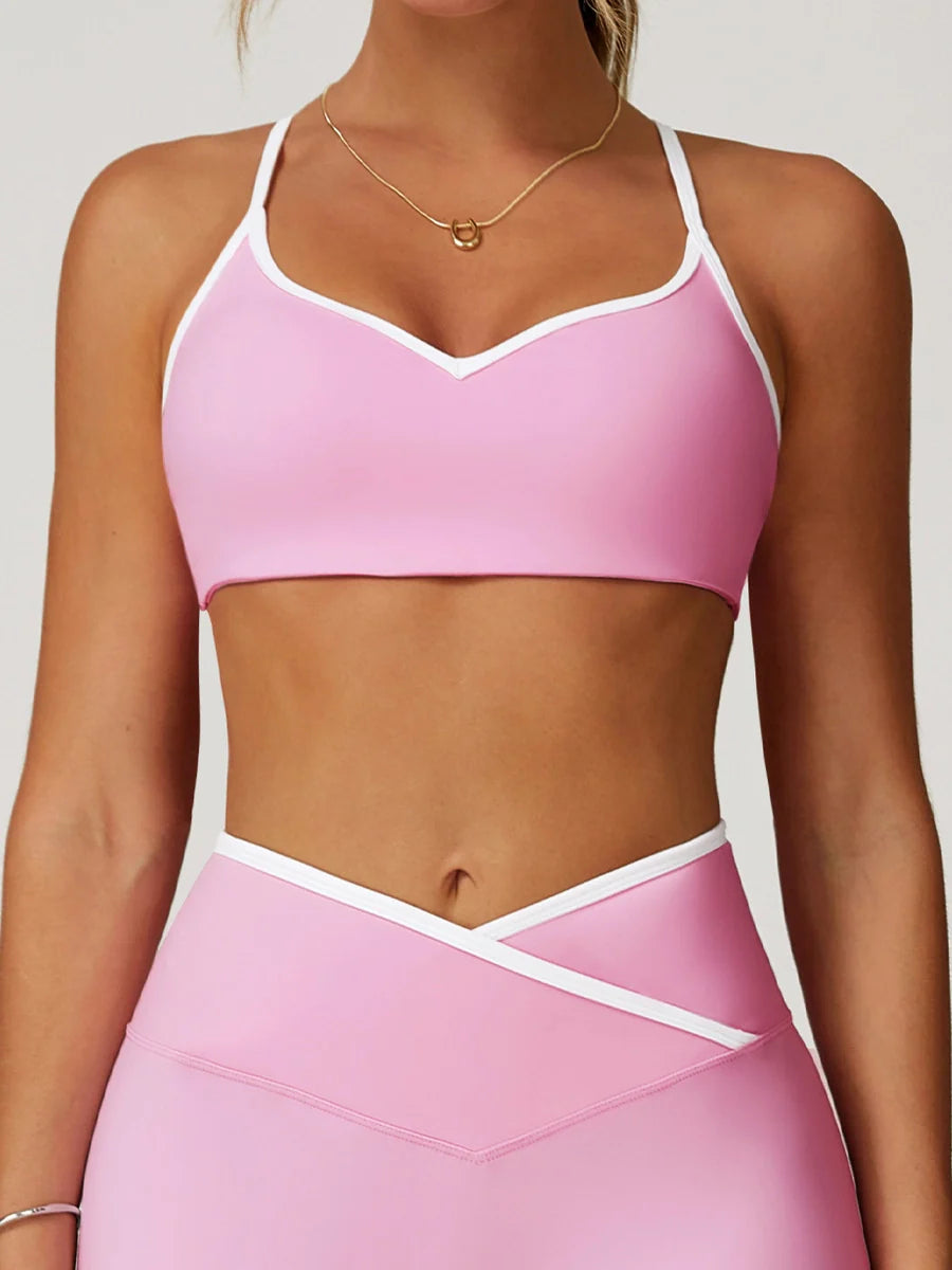Pastel Colorblock Cut-Out Back Sports Bra-0