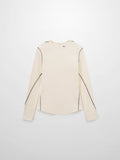 Cross Stitch Ribbed T-Shirt-Cream