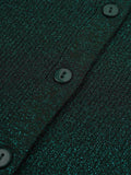 Lurex Ribbed Sweater-Hunter Green