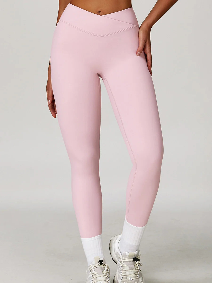 Power Petals Crossed High-Waist Leggings-4
