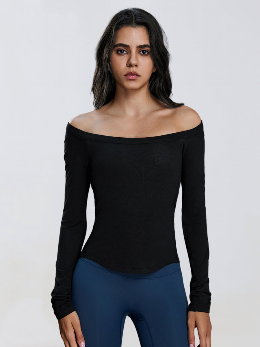 SoftModal Off-Shoulder Flow Top-4
