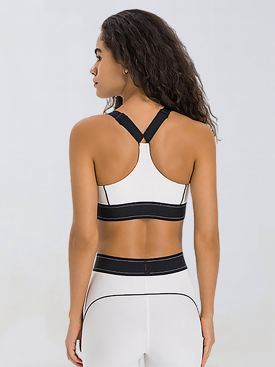 Contrast Adjustable Sport Bra-4