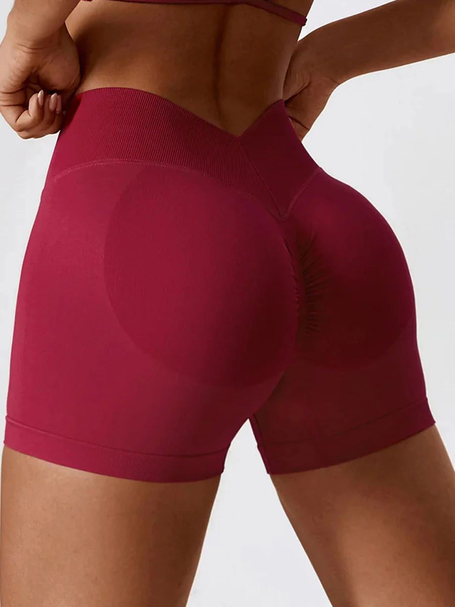V-Back Scrunch Bum Shorts-4