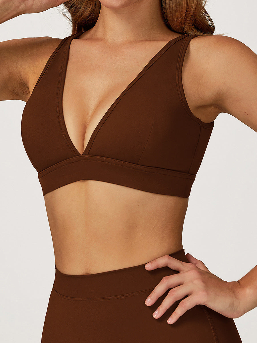 Sleek V-Neck Sports Bra-1