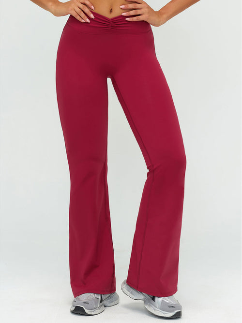 Brushed Flare Active Movement Pants — front view showing flare hem