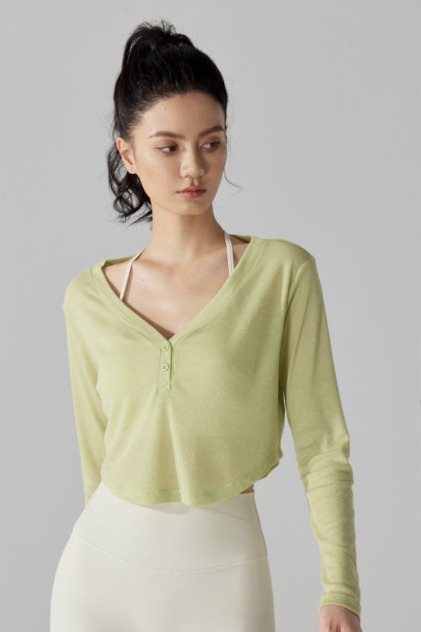 Cropped Long Sleeve Pullover-6