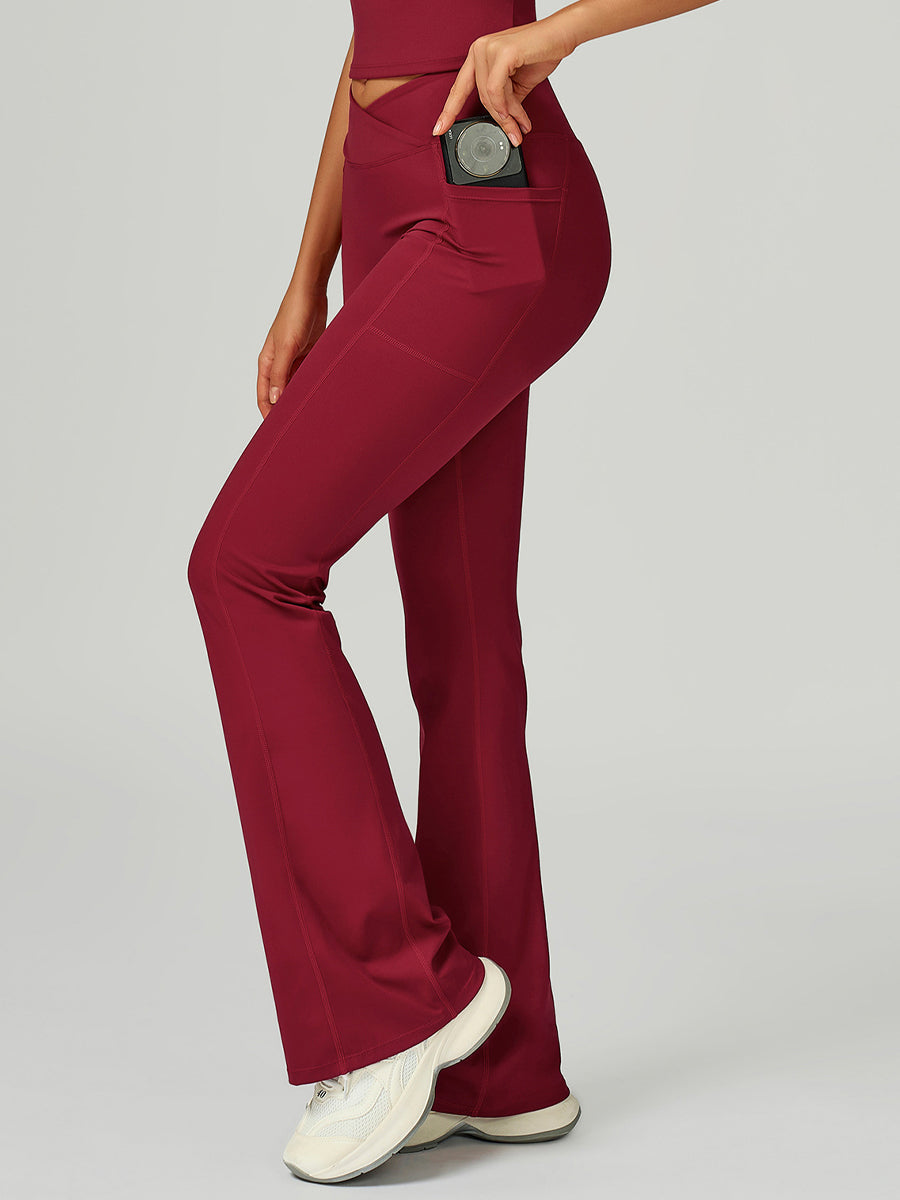 FlowLift Cross-Waist Flare Pants-1