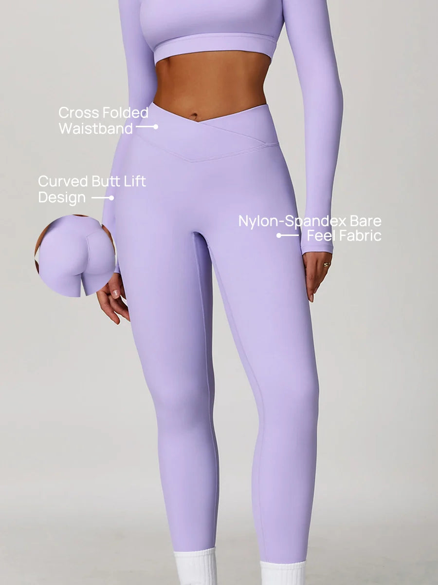 Power Petals Crossed High-Waist Leggings-1