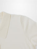 Wool Blend Collared Cardigan-Ivory