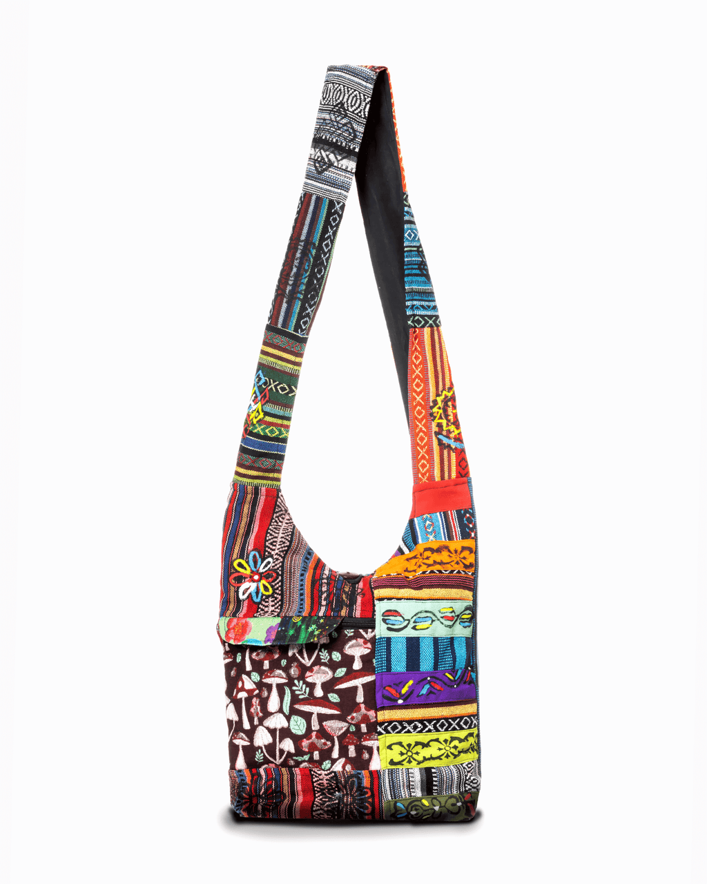 Tribal Stripe Patchwork Hobo Bag